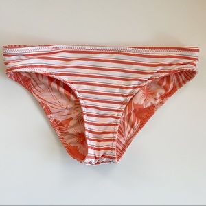 Floral Stripe Reversible Bikini Bottom Size Medium